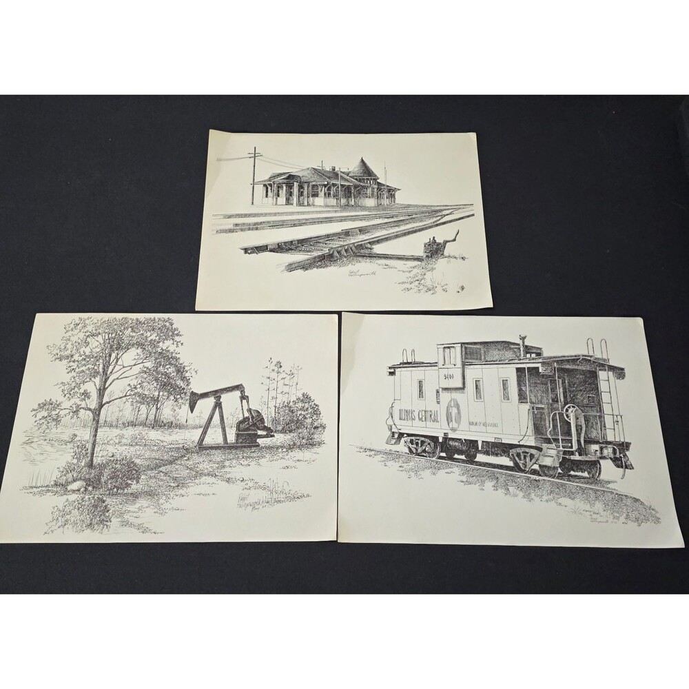Set of 3 Robert Hollingsworth Lithograph Prints - 12x17”